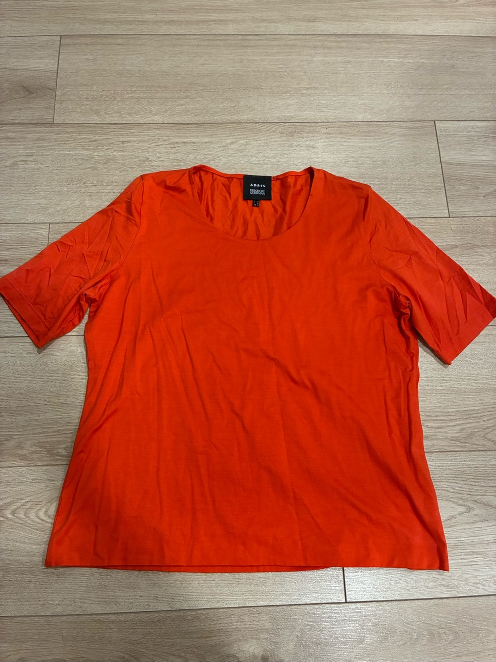 AKRIS Women’s Orange Short Sleeve Cotton Top Size 18